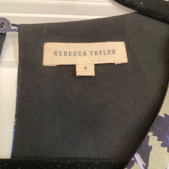 Rebecca Taylor Silk Flame Fringe Floral Top Size 4 - Picture 5 of 5